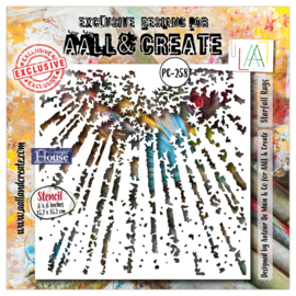 AALL & Create - PC-258 - 6x6 (inch) Stencil - Starfall Rays