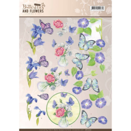 3D Knipvel - Jeanine's Art - Classic Butterflies and Flowers - Blue Flowers CD11000