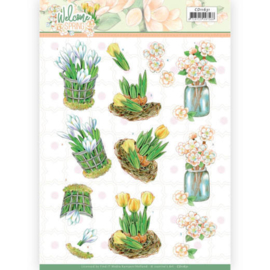 3D Knipvel - CD11631 - Jeanine's Art Welcome Spring - Yellow Tulips