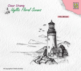 Nellie choice - IFS040 -  Clear Stamps Idyllic Floral Scenes "Lighthouse" 