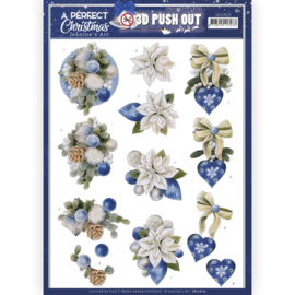 3D Push Out - Jeanine's Art - A Perfect Christmas - Blue Christmas Flowers - SB10609