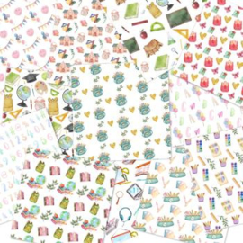 LaCreativ - Designpapier - Farbenfroher Schulanfang - Paper Pack 6x6 - 24 Vellen dubbelzijdig