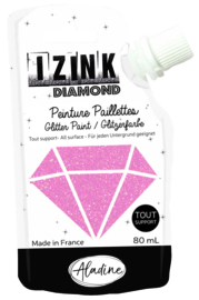 IZINK Diamond glitterverf/pasta - 80 ml - Babyroze - 8082