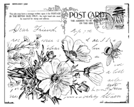 Crafty Individuals CI-302 Floral Postcard Unmounted Rubber Stamps