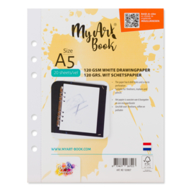 MyArtBook schetspapier 120 g/m2 wit papier – formaat A5
