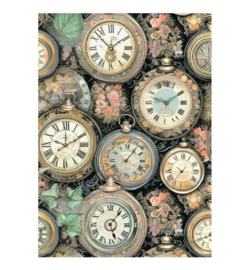 Stamperia - Rice Paper Achtergronden A6 Selectie – Gardens of Time - DFSAK6053
