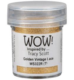 Wow! - WS322R - Embossing Powder - Regular - Embossing Glitters -  Golden Vintage Lace