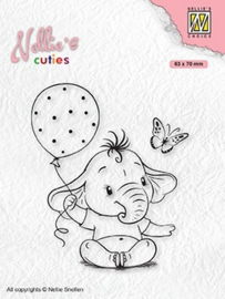 Nellie's Choice - NCCS007 -  Nellie's Cuties - Baby elephant with balloon