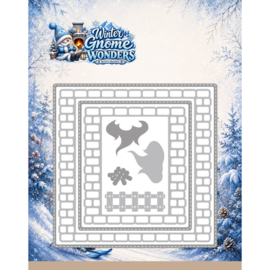 Dies - Berries Beauties - Winter Gnome Wonders - Fireside Brick Frame