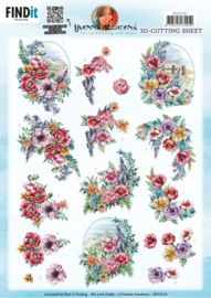 3D Cutting Sheet - Yvonne Creations - Landscape Field Bouquet - CD12116