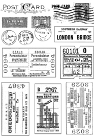 Crafty Individuals CI-239 Vintage Tickets and Postmarks Unmounted Rubber Stamps