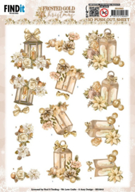 3D Push Out - Amy Design - Frosted Gold Christmas - Lantern - SB10963