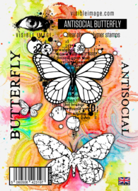 Visible image Antisocial Butterfly Stamp Set
