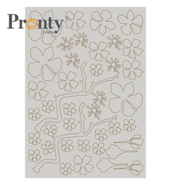 Pronty Crafts Grey Chipboard Layered cherry blossom A4 - 492.001.042.V