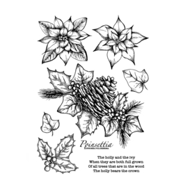 Crafty Individuals CI-556 - 'Christmas Florals' Unmounted Rubber Stamps