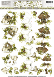 3D Knipvel - Precious Marieke - Rustic Christmas - Birdhouse CD10562