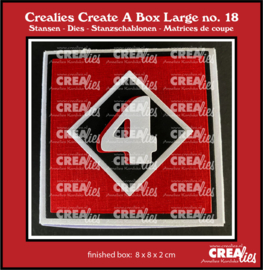 Crealies - Create A Box Large stans no. 18, Adventsdoosje 8 cm met cijfers (ook voor 4 waxinelichtjes)