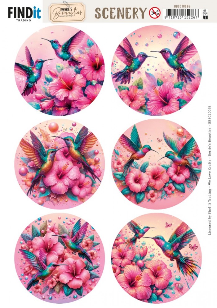 Scenery Push out - Berries Beauties - Celestial Hummers - Round - BBSC10095