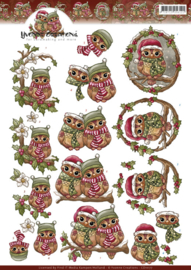 3D Knipvel - Yvonne Creations - Christmas Owls  CD11177