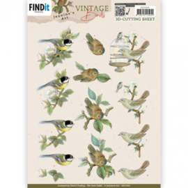 3D Knipvel - Jeanine's Art - Vintage Birds - Birdcage -  CD11933