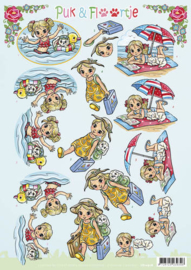 3D Knipvel - Yvonne Creations - Puk en Floortje - Zomer CD10918