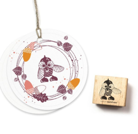 Cats on Appletrees - 27743  - Stempel - Eikeluil 2 - zwaaiend - OP = OP
