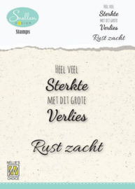Nellie‘s Choice Clear Stamps - (NL) Heel veel sterkte… Dutch Condolence Text Clear Stamps 53x67mm