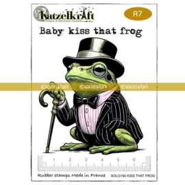 Katzelkraft - Kiss that frog - Unmounted Rubber Stamp - MINI192