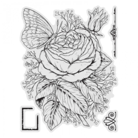 Couture creations Rose Stamp And Colour Set (4pc) - CO728575