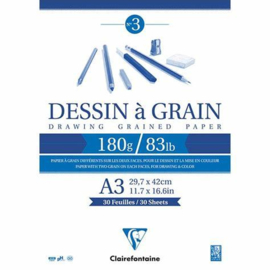 Clairefontaine A3 Dessin a grain 180 gram 30 vellen