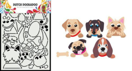 Dutch Doobadoo Card Art A5 Peek a boo hondjes 470.784.037 210x148,5mm