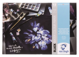 Van Gogh Zwart blok met aquarelverfpapier 12 vellen 360 g formaat 29,7 x 21 cm (A4)