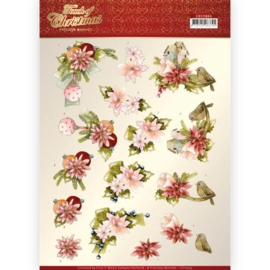 Precious Marieke - 3D Knipvel - Touch of Christmas - Pink Flowers CD11504