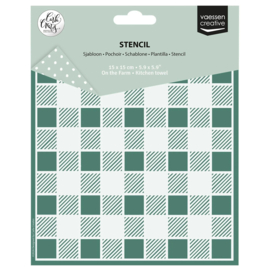 Vaessen Creative - Stencil by Carla Creates Kitchen Towel on the Farm 15x15cm - CAR0408