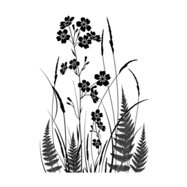 Crafty Individuals CI-493 - 'Wild Flowers and Ferns Silhouette