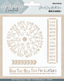 Card Deco Essentials - Stencil Day - Month - Year -  CDEST004