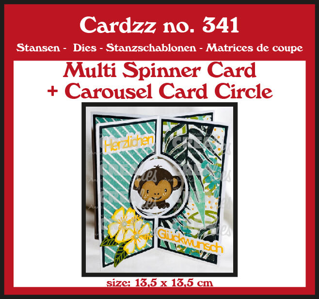 Crealies - Cardzz stansen no. 341, Multi Draaikaart + Carrouselkaart Cirkel