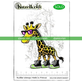 Katzelkraft - Girafe baskets - Unmounted Rubber Stamp - SOLO189