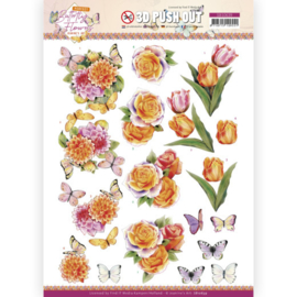 3D Push Out -SB10639 - Jeanine's Art - Perfect Butterfly Flowers - Orange Rose