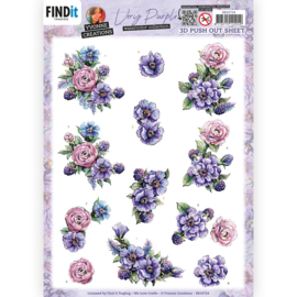 Yvonne Creations - 3D Push Out -  Purple - Blackberries - SB10724 