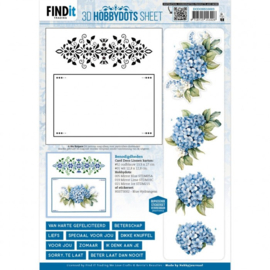 3D Hobbydots Sheet - Berries Beauties - Blue Hydrangeas 1 - DODOHS10003