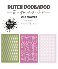 Dutch Doobadoo - Stencils Wild flowers 3st - 470.784.294