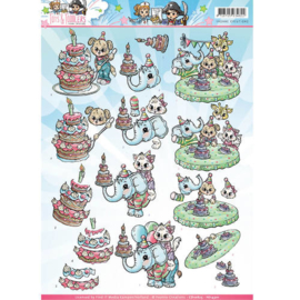 3D Knipvel - Yvonne Creations - Tots and Toddlers - Verjaardag CD10825