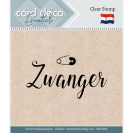 Card Deco Essentials CDECS032 - Clear Stamps - Zwanger