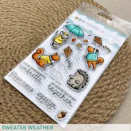 Create a smile stamp Clear A6 Sweater Weather