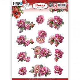 3D Push Out - Amy Design - Roses Are Red - Peonies - SB10743