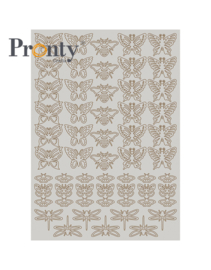 Pronty Crafts Grey Chipboard Butterflies A4 - 492.001.056