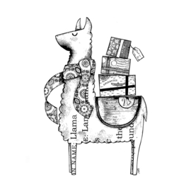 Crafty Individuals CI-567 - 'Luigi the Llama' Unmounted Rubber Stamps