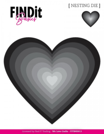 Find It Basics - Nesting Dies - Hearts 2 - FITBND013