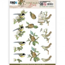 3D Push Out - Jeanine's Art - Vintage Birds - Birdcage - SB10750 - HJ21801